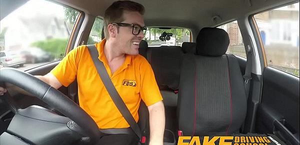  Fake Driving School Sexy Spanish Learner sucks Big Cock for lessons